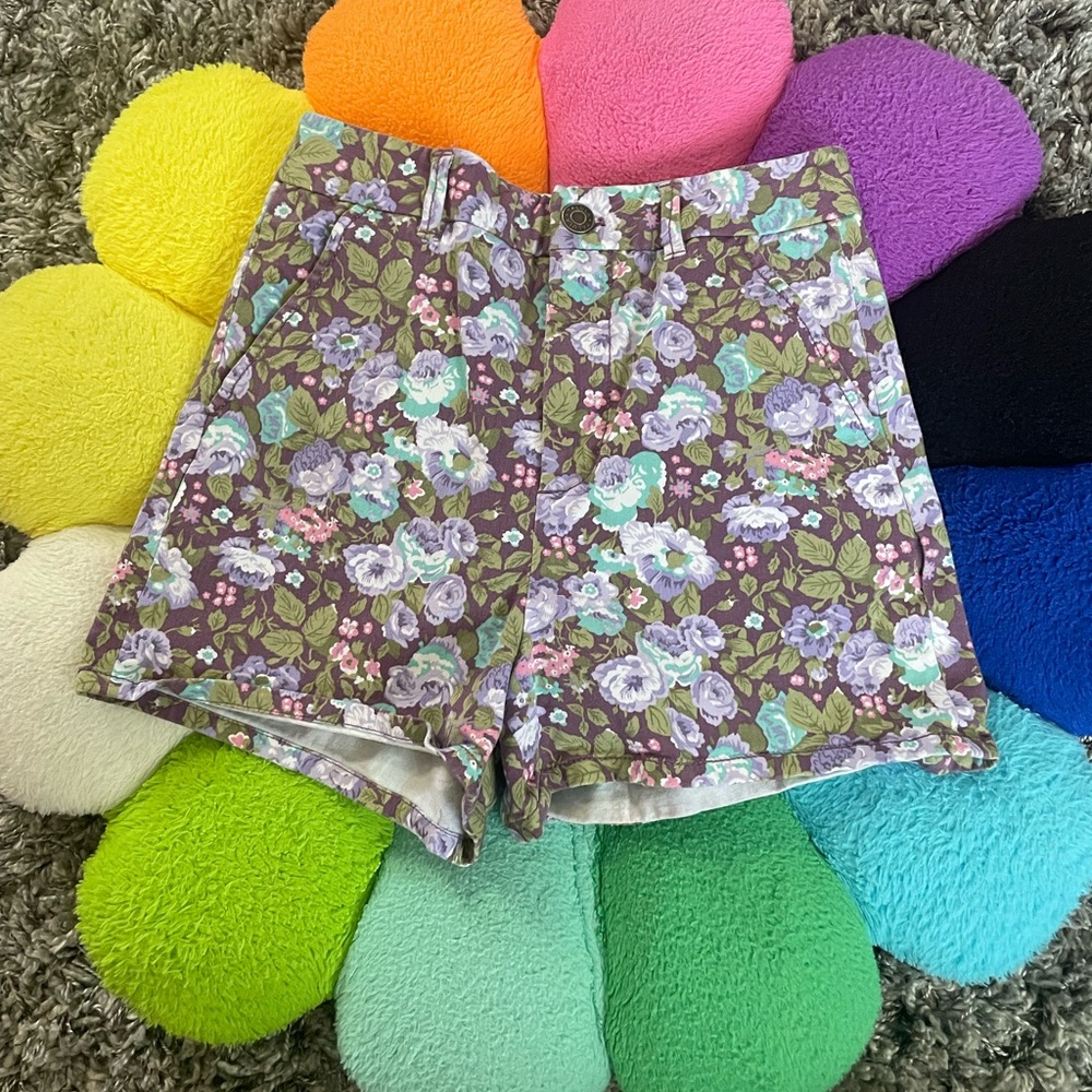 Talula flower denim shorts
